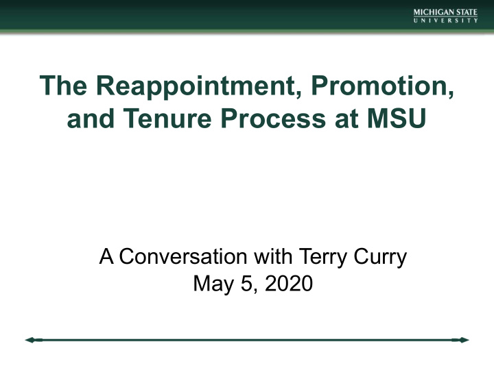 the reappointment promotion and tenure process at msu