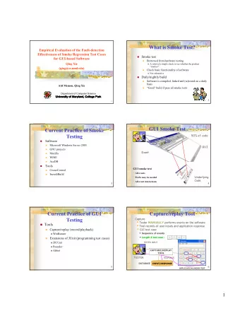 What is Smoke Test?  Empirical Evaluation of the Fault-detection  Effectiveness of Smoke Regression