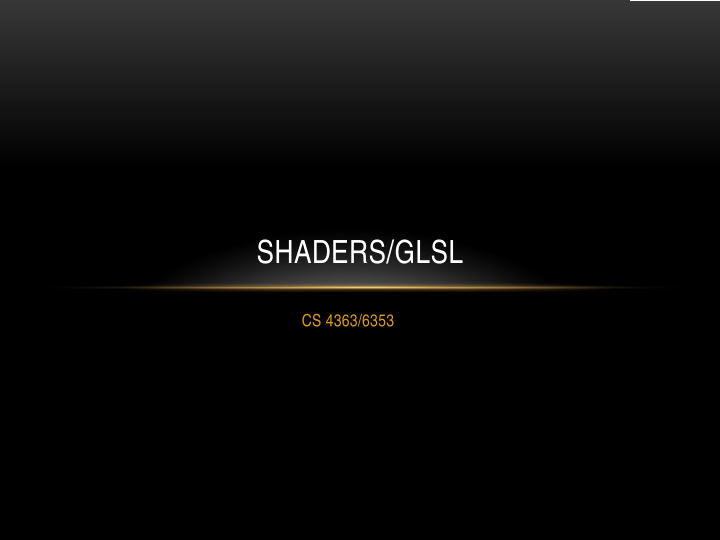 shaders glsl