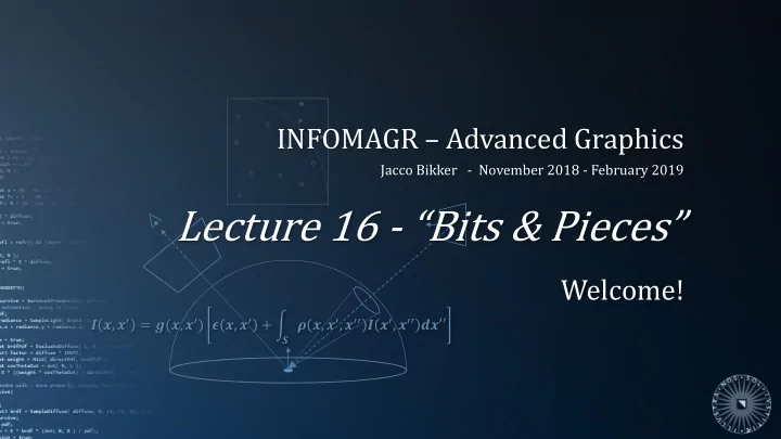 lecture 16 bits pieces
