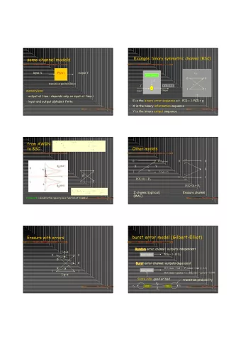 some channel models  Input X  P(y|x)  output Y  1-p  Error Source  0  0  E  transition