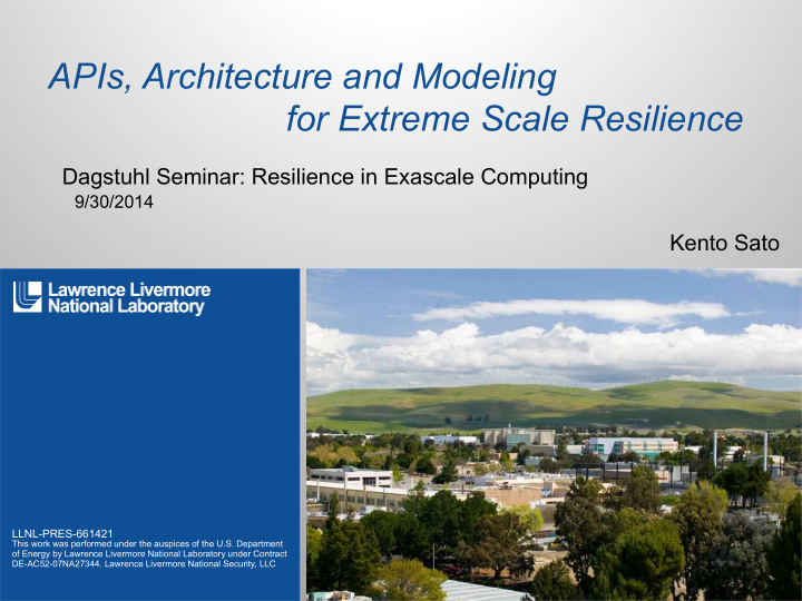 apis architecture and modeling for extreme scale