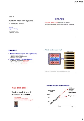 Thanks  Multicore Real-Time Systems  Guan Nan, Martin Stigge, Mingsong Lv, Zhang Yi, -- Challenges