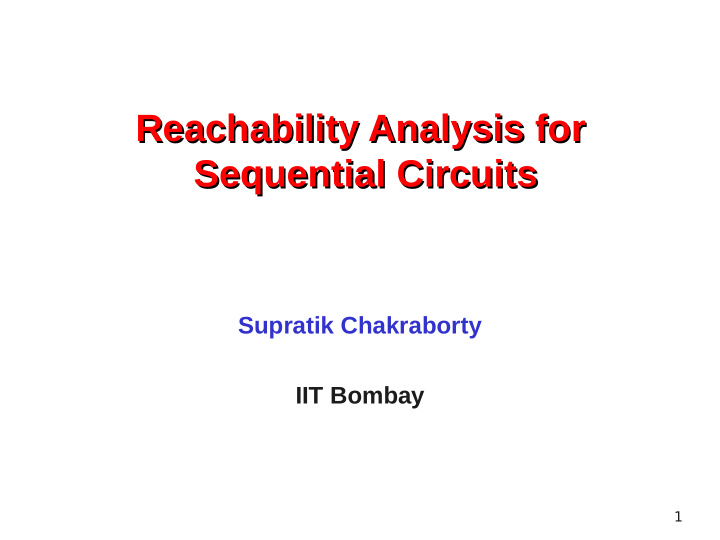 reachability analysis for reachability analysis for