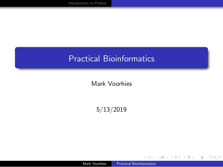 practical bioinformatics