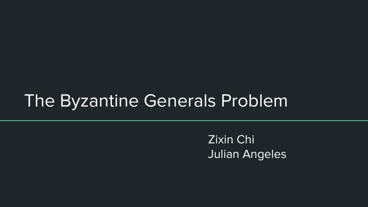 the byzantine generals problem