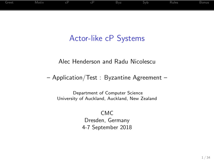 actor like cp systems