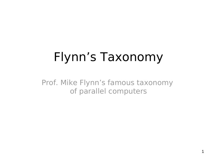 flynn s taxonomy