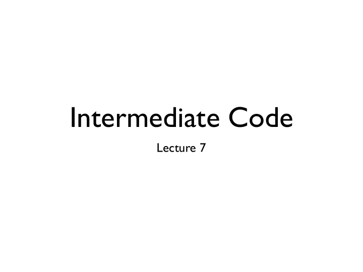 intermediate code