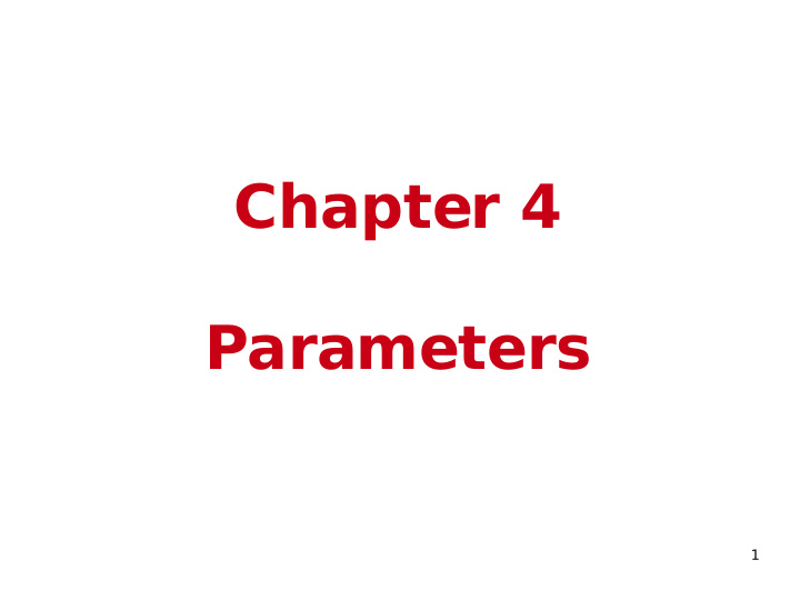 chapter 4 parameters