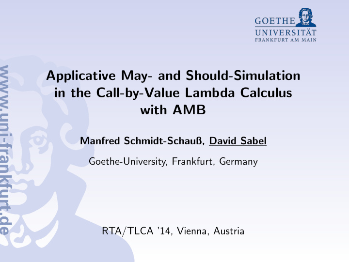 applicative may and should simulation in the call by