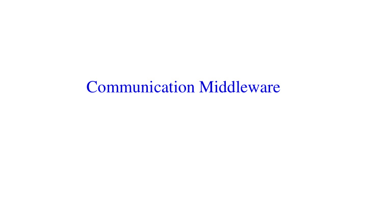 communication middleware software layers