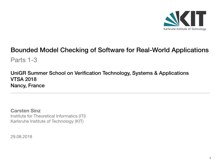 bounded model checking of software for real world