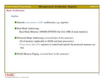 Microprocessor Architecture: Registers  Systems Design &amp; Programming  CMPE 310  Basic