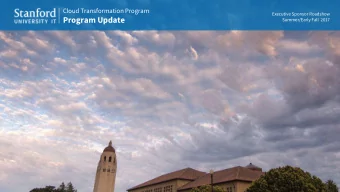 Program Update  Summer/Early Fall  2017 W   Summer/Early Fall