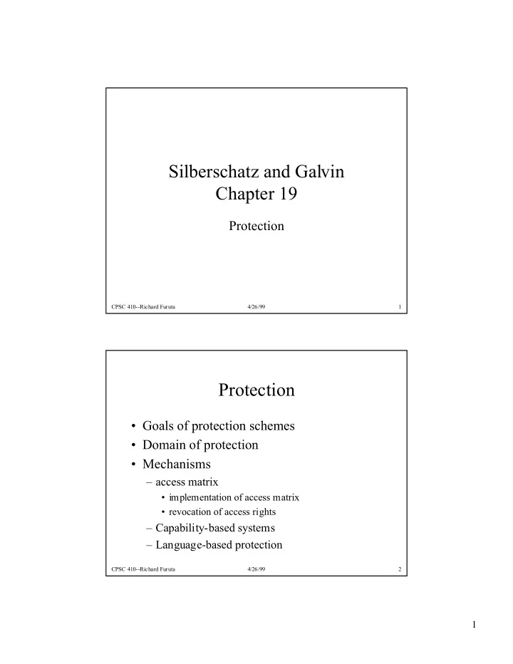 silberschatz and galvin chapter 19
