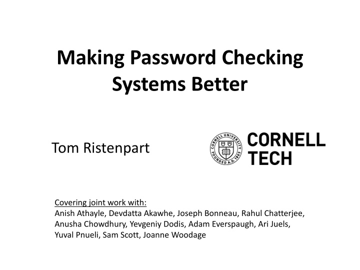 making password checking systems better