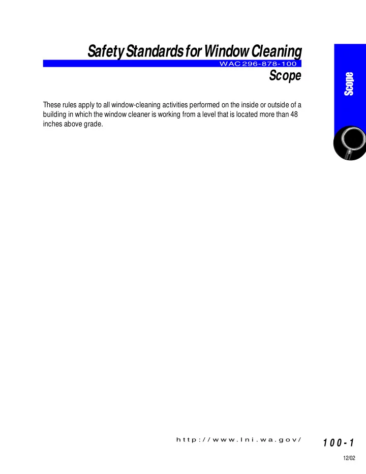 safety standards for window cleaning
