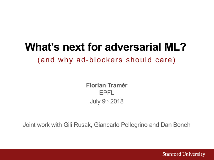 what s next for adversarial ml