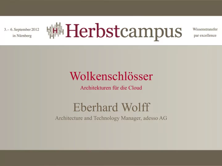 wolkenschl sser architekturen f r die cloud eberhard wolff