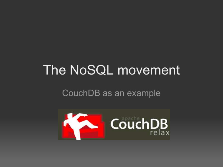 the nosql movement