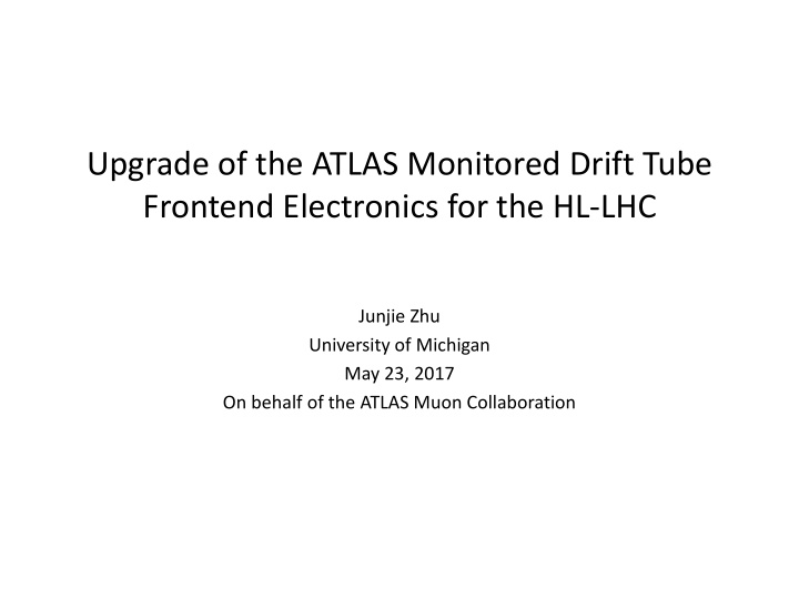 upgrade of the atlas monitored drift tube frontend