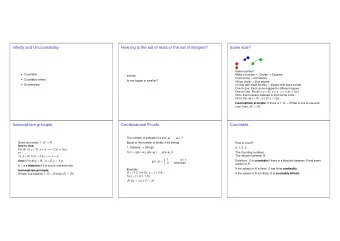 Infinity and Uncountability.  How big is the set of reals or the set of integers?  Same size?  Same