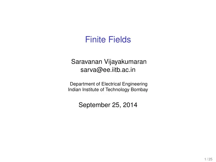 finite fields