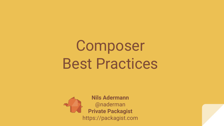 composer best practices