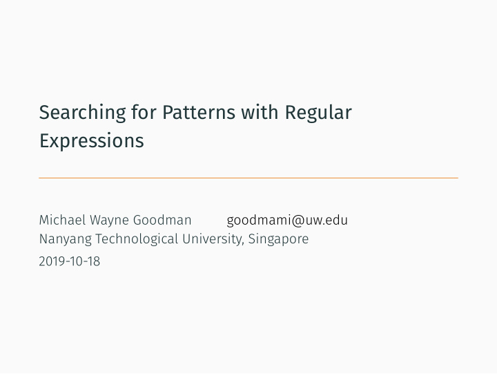 searching for patterns with regular expressions