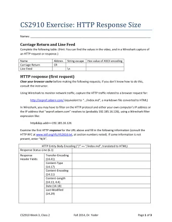 CS2910 Exercise: HTTP Response Size  Names: