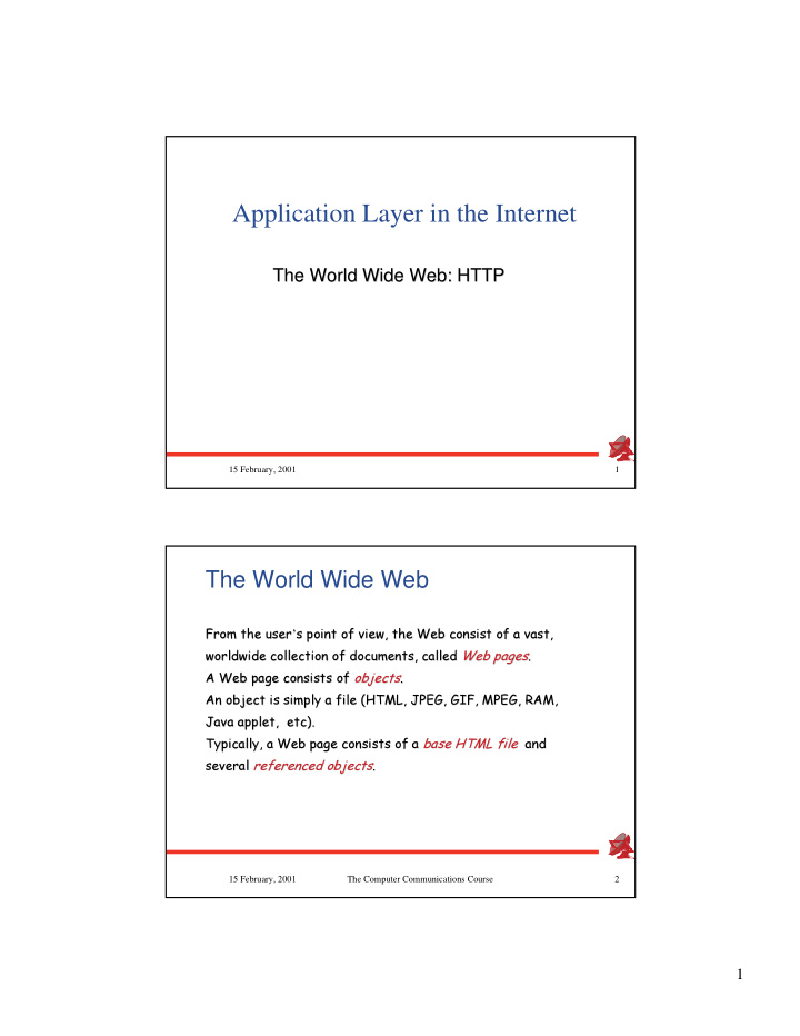 application layer in the internet