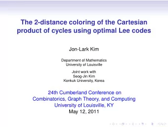 The 2-distance coloring of the Cartesian  product of cycles using optimal Lee codes  Jon-Lark Kim