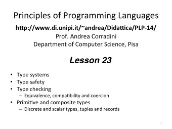 Principles  of  Programming  Languages