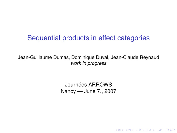 sequential products in effect categories