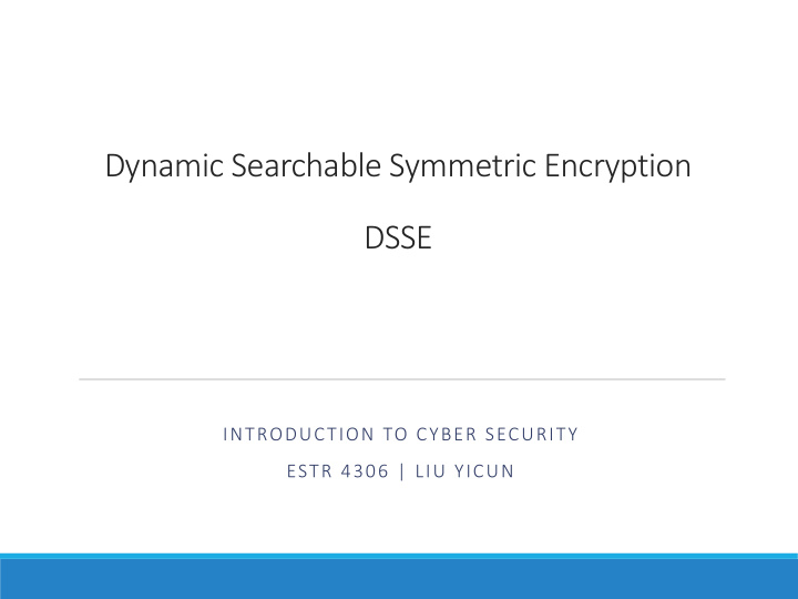 dynamic searchable symmetric encryption dsse