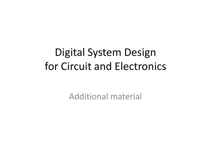 digital system design