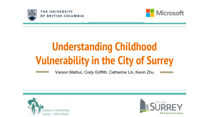 understanding childhood vulnerability in the city of