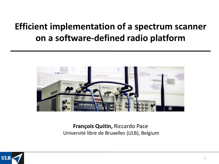 efficient implementation of a spectrum scanner on a