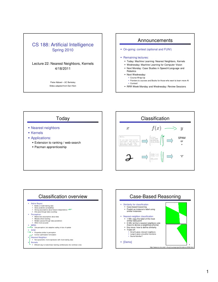 announcements cs 188 artificial intelligence