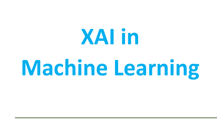 xai in machine learning problems taxonomy explanation by