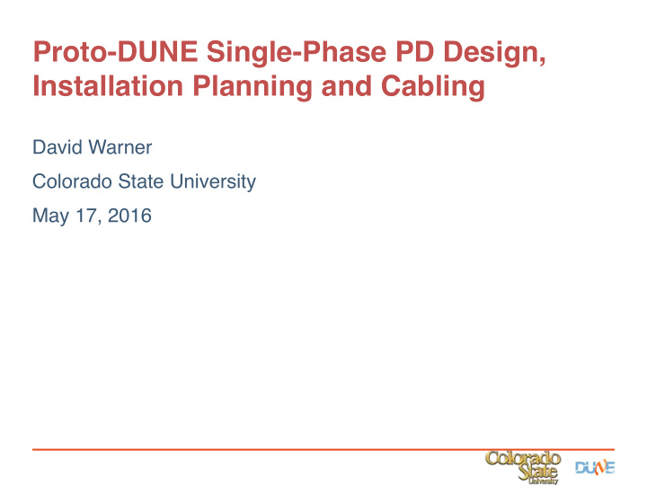 proto dune single phase pd design installation planning