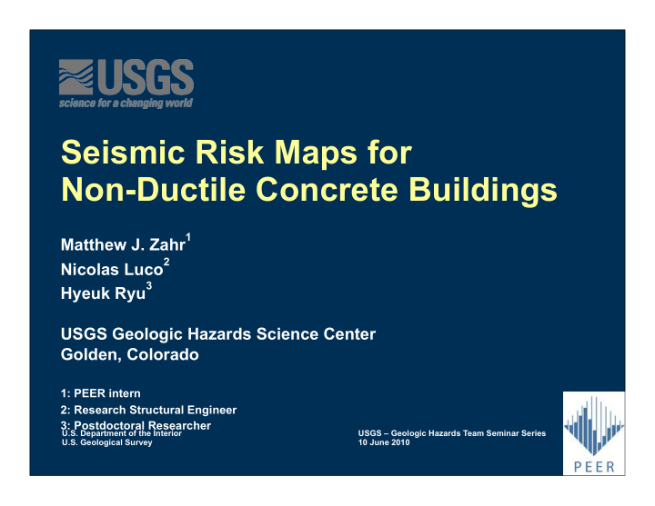 seismic risk maps for non ductile concrete buildings