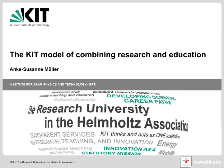 the kit model of combining research and education