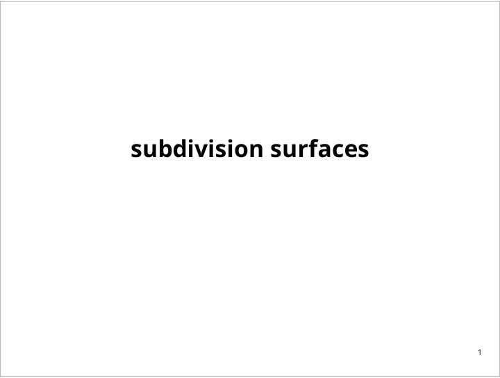 subdivision surfaces