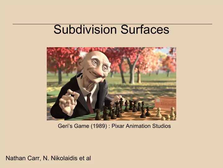 subdivision surfaces