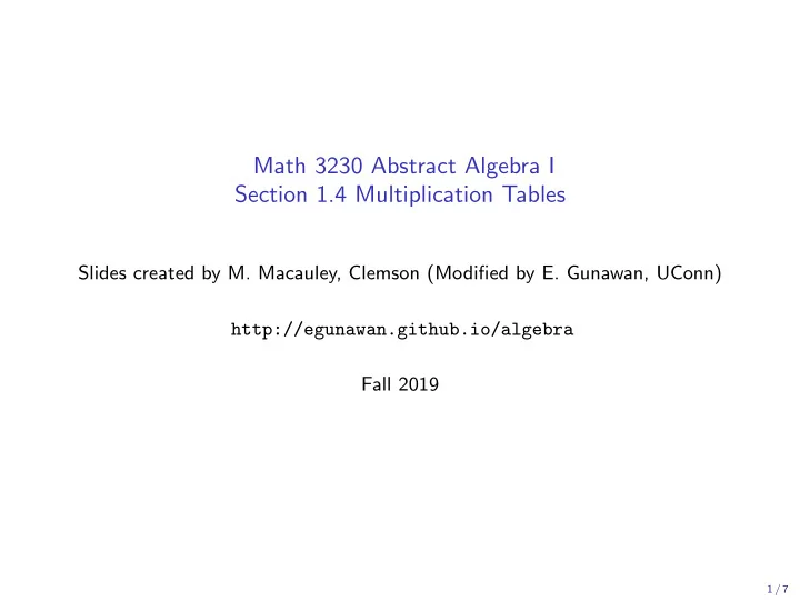 math 3230 abstract algebra i section 1 4 multiplication