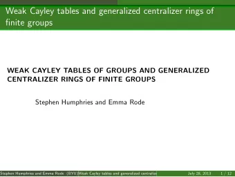 Weak Cayley tables and generalized centralizer rings of  finite groups  WEAK CAYLEY TABLES OF