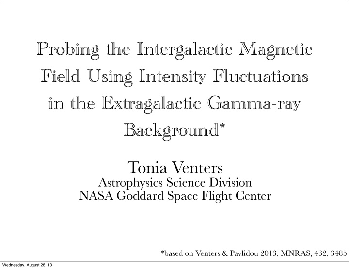 probing the intergalactic magnetic field using intensity