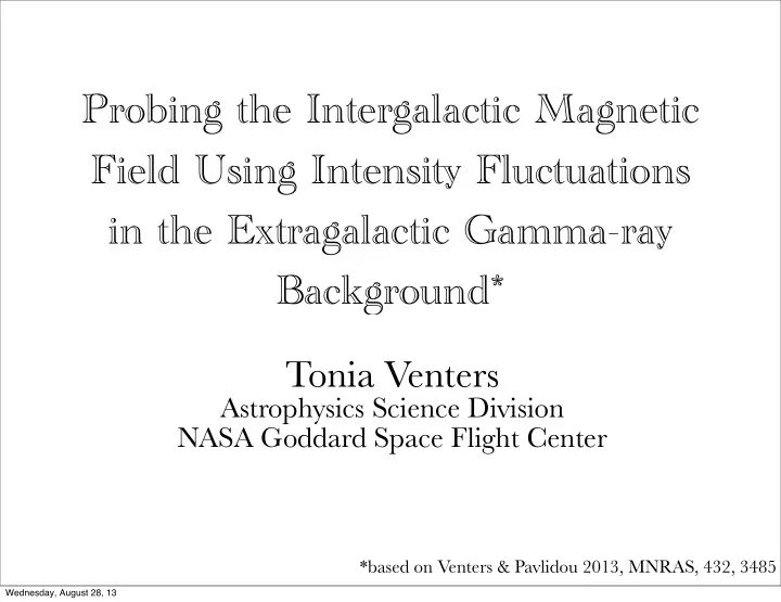 probing the intergalactic magnetic field using intensity